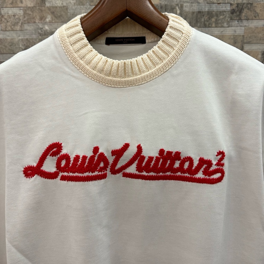 Embroidered Louis Vuitton Mockneck Tee
